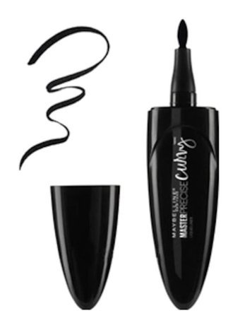 Maybelline New York Master Precise Curvy Suya Dayanıklı Mat Siyah Kalıcı Kalın Uçlu Keçe Likit Eyeliner