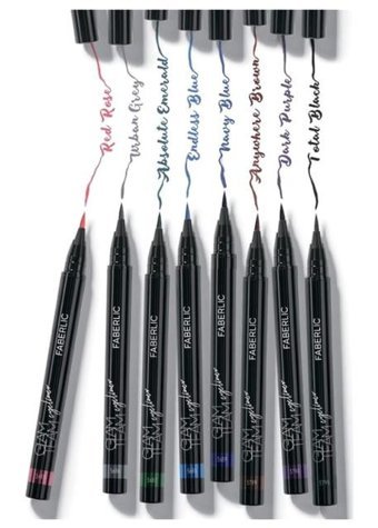Faberlic Glam Team Suya Dayanıklı Parlak Pastel Yeşil Kalıcı İnce Uçlu Keçe Kalem Eyeliner