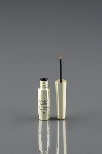 Golden Rose Metallic 09 Suya Dayanıklı Mat Gold Kalıcı İnce Uçlu Fırça Likit Eyeliner