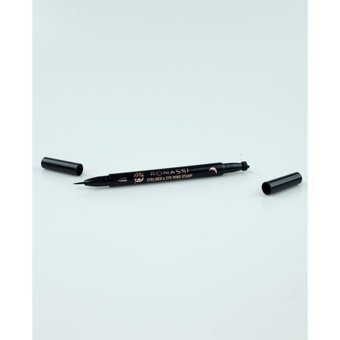 Ronassi 323112 Çift Taraflı Suya Dayanıklı Mat Siyah Kalıcı İnce-Kalın Uçlu Keçe Kalem Eyeliner