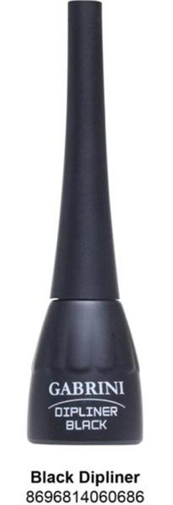 Gabrini Black Matte Suya Dayanıklı Mat Siyah Kalıcı İnce Uçlu Fırça Likit Eyeliner