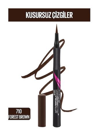Maybelline New York Hyper Percise All Day 710 Suya Dayanıklı Mat Koyu Kahverengi Kalıcı İnce Uçlu Keçe Kalem Eyeliner