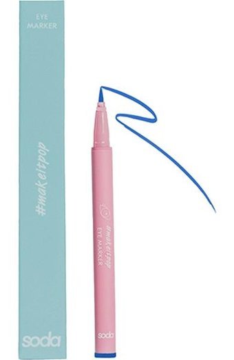 Soda Eye Marker 104 Suya Dayanıklı Mat Mavi Kalıcı İnce Uçlu Keçe Kalem Eyeliner