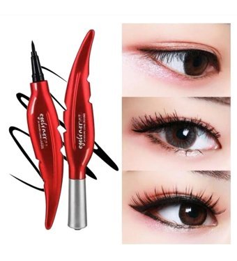 Lesvip'S Yoğun Pigmentli Suya Dayanıklı Mat Siyah Kalıcı İnce Uçlu Fırça Kalem Eyeliner