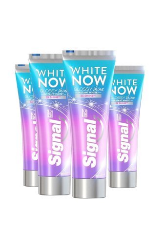 Signal White Now Glossy Shine Naneli Florürlü Diş Macunu 4x75 ml