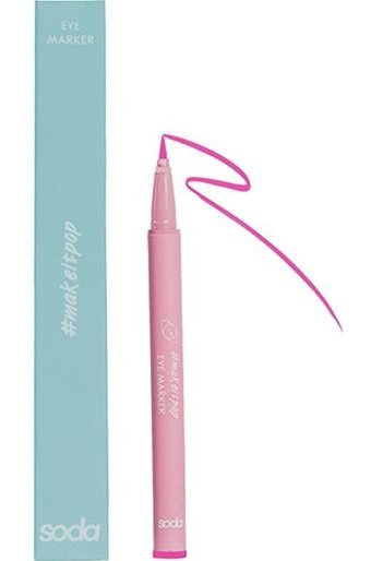 Soda Eye Marker 108 Suya Dayanıklı Mat Pembe Kalıcı İnce Uçlu Keçe Kalem Eyeliner