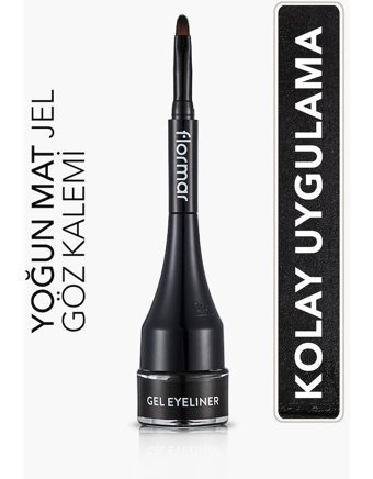 Flormar 1 Suya Dayanıklı Mat Siyah Kalıcı Kalın Uçlu Fırça Jel Eyeliner