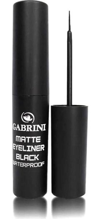 Gabrini Waterproof 12 M Suya Dayanıklı Mat Siyah Kalıcı İnce Uçlu Fırça Likit Eyeliner