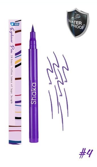 Shaka 4 Suya Dayanıklı Mat Pastel Mor Kalıcı İnce Uçlu Keçe Kalem Eyeliner