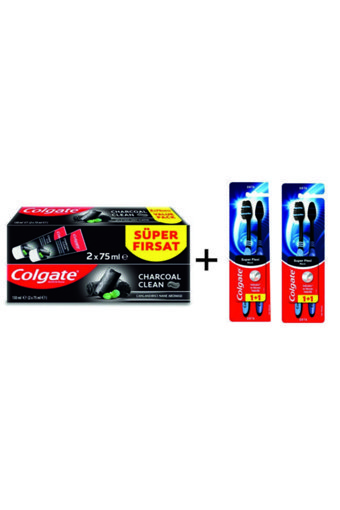 Colgate Charcoal Naneli Florürlü Diş Macunu 2x75 ml