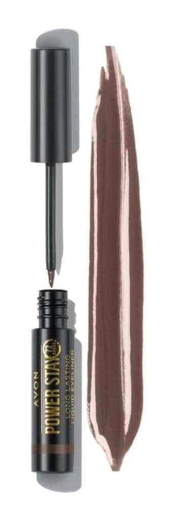 Avon Power Stay Suya Dayanıklı Mat Koyu Kahverengi Kalıcı İnce Uçlu Fırça Likit Eyeliner