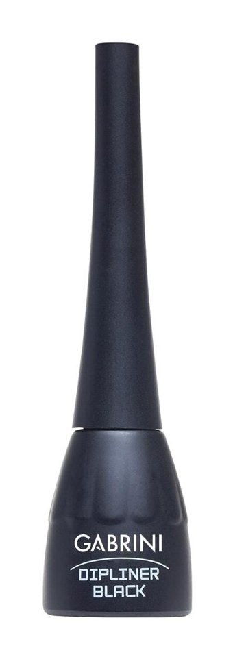 Gabrini Soft Black Dipliner Suya Dayanıklı Mat Siyah Kalıcı İnce Uçlu Fırça Likit Eyeliner