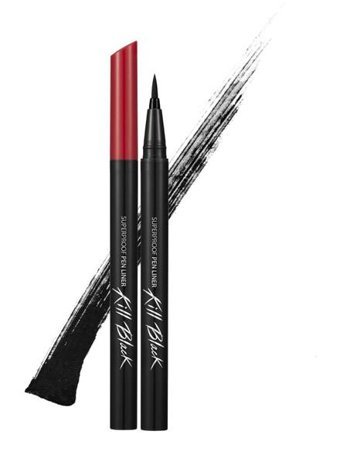 Clio Liner Kill Black (01 Black) Suya Dayanıklı Mat Siyah Kalıcı İnce Uçlu Keçe Kalem Eyeliner