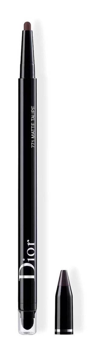 Dior 771 Matte Taupe Çift Taraflı Suya Dayanıklı Mat Siyah Kalıcı İnce-Kalın Uçlu Kalem Eyeliner