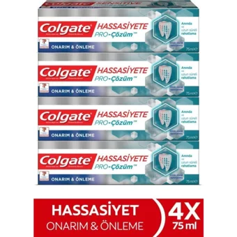 Colgate Hassasiyete Pro Çözüm Naneli Organik Florürlü Diş Macunu 4x75 ml