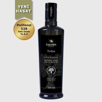 Zagoda Trilye Ultra Premium Polifenollü Soğuk Sıkım Erken Hasat Cam Sızma Zeytinyağı 500 ml