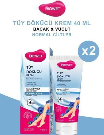 Biowet Normal Ciltler İçin Tüm Vücut Tüy Dökücü Krem 2x40 ml