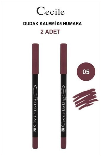 Cecile No:05 İnce Mat Dudak Kalemi Mor 2 Adet