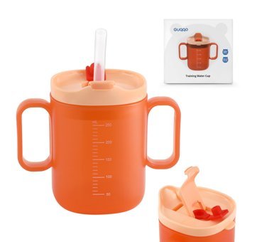 Guqqo Pipetli Akıtmaz Kulplu 12 Ay+ 250 ml Alıştırma Bardağı Turuncu