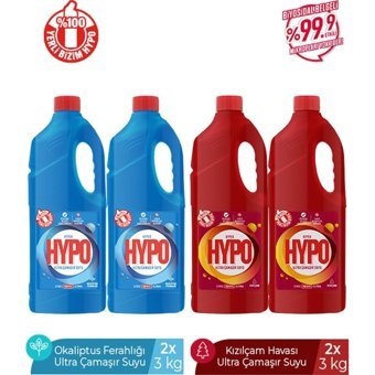 Hyper Hypo Ultra Okaliptus Ferahlığı ve Kızılçam Havası Banyo-Mutfak İçin Konsantre Jel Çamaşır Suyu 4x3 kg