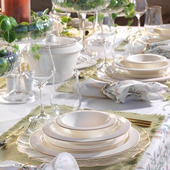Schafer Timeless 60 Parça 12 Kişilik Desenli Porselen Yuvarlak Yemek Takımı