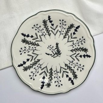 Evidea Fragile 24 Parça 6 Kişilik Desenli Porselen Yuvarlak Yemek Takımı