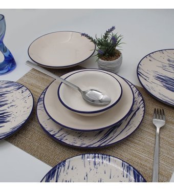 Arna Porselen Royal 8 Parça 2 Kişilik Desenli Seramik Yuvarlak Yemek Takımı