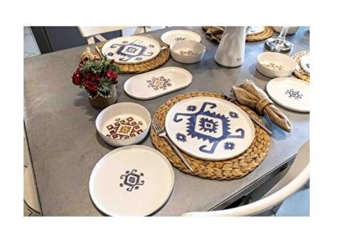 Porland Arabesque 20 Parça 6 Kişilik Desenli Porselen Yuvarlak Yemek Takımı