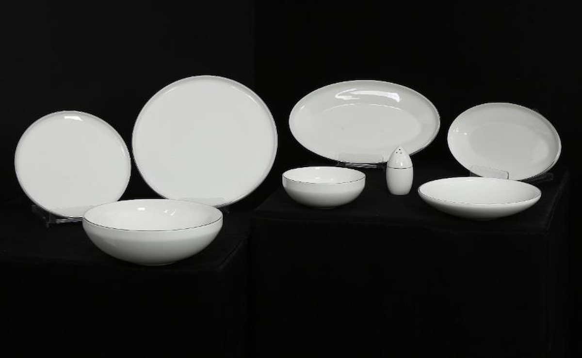 Vitale Platin Fine 30 Parça 6 Kişilik Desenli Porselen Yuvarlak Yemek Takımı