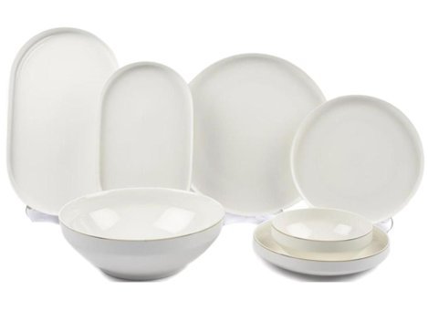 Mikasa Moor Modern 54 Parça 12 Kişilik Porselen Yuvarlak Yemek Takımı