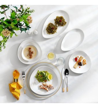 Schafer Dina 29 Parça 6 Kişilik Porselen Elips Yemek Takımı