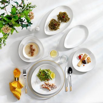 Schafer Dina 29 Parça 6 Kişilik Porselen Elips Yemek Takımı