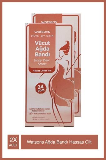Watsons Hassas Ciltler 2x24 Adet Kadın Bacak-Vücut Bölgesi Ağda Bandı