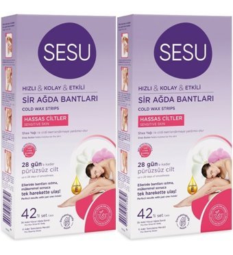 Sesu Hassas Ciltler 2x42 Adet Kadın Bacak-Vücut BölgesiSir Ağda Bandı