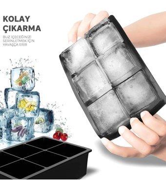 Myend Silikon Siyah Kare Buz Kalıbı