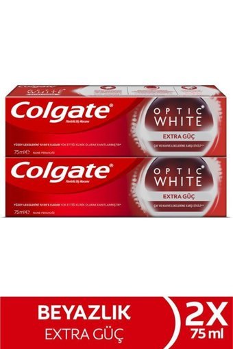 Colgate Optic White Extra Kömürlü Organik Florürlü Diş Macunu 2x75 ml