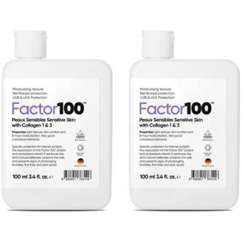 Factor100 Güneş Bariyeri 50 Faktör Yağlı Ciltler İçin Nemlendirici Yağsız Suya Dayanıklı Yüz ve Vücut Güneş Kremi 2x100 ml