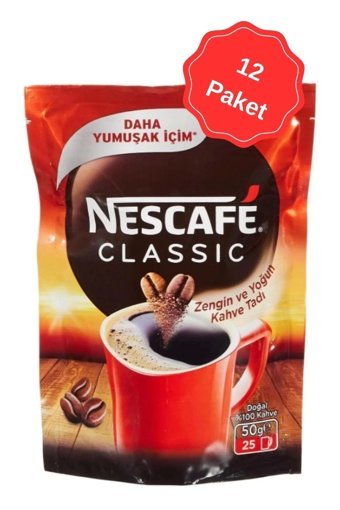 Nescafe Classic Sade 50 gr 12'li Hazır Kahve
