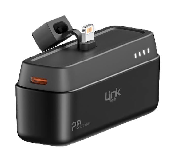 Linktech ML05 5000 mAh Hızlı Şarj Dijital Göstergeli Lightning Çoklu Bağlantı Powerbank Siyah