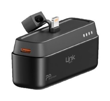 Linktech ML05 5000 mAh Hızlı Şarj Dijital Göstergeli Lightning Çoklu Bağlantı Powerbank Siyah