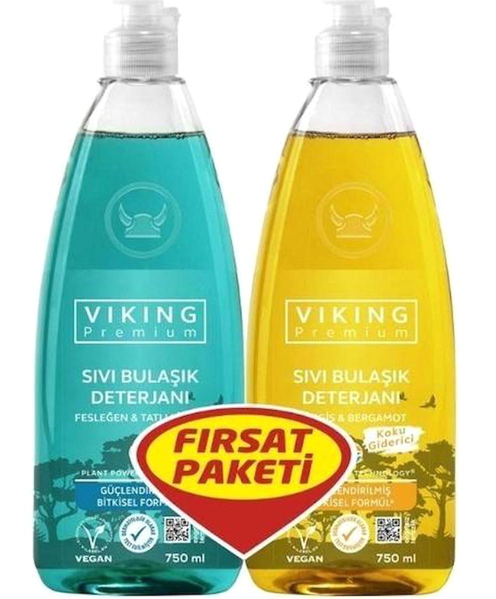 Viking Premium Fesleğen-Orman Meyveleri Sıvı El Bulaşık Deterjanı 2x750 ml