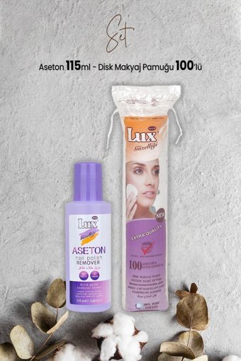 Lux Aseton 115 ml + Lux Disk Makyaj Pamuğu 100'lü