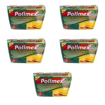 Polimex Büyük Boy Oluklu 5x4'lü Bulaşık Süngeri