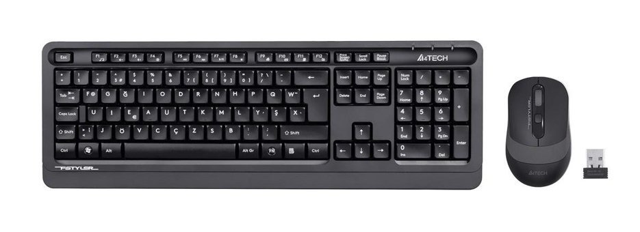 A4tech Fg1010F Sessiz Gri Kablosuz Klavye Mouse Seti