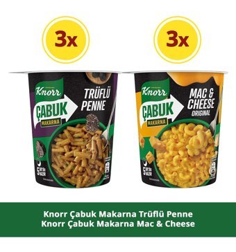 Knorr Çabuk Mac & Cheese 3x65 gr + Knorr Çabuk Trüflü Penne Makarna 3x65 gr