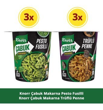 Knorr Çabuk Pesto Fusilli 3x65 gr + Knorr Çabuk Trüflü Penne 3x65 gr