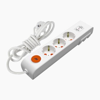 Mutlusan Ri-Tech Topraklı Anahtarlı Akım Korumalı 3'lü 2 m USB Grup Priz Beyaz
