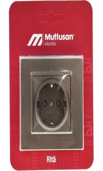 Mutlusan Rita Çerçeveli Topraklı Sıva Üstü Tekli Priz Antrasit