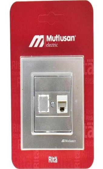 Mutlusan Data Çerçeveli Sıva Üstü Tekli Priz Gri