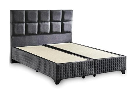 Niron Yatak Star 180x200 cm Başlıklı Çift Kişilik Sandıklı Baza Seti Antrasit